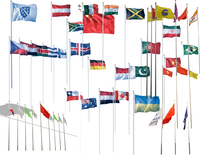 多个国家国旗设计PSD素材
