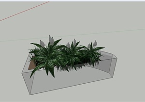 景观植物和花池设计SU(草图大师)模型