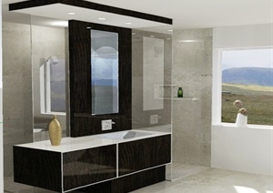某现代淋浴间室内设计SU(草图大师)模型
