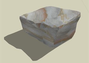 一块园林景观石头SU(草图大师)模型