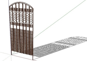木栅栏设计SU(草图大师)模型