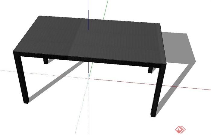 一张桌子设计SU模型(1)