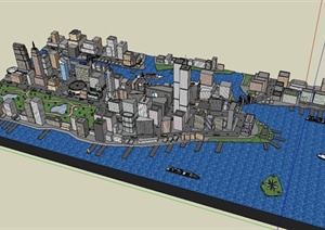 某城市规划设计SU(草图大师)模型