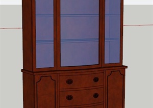 某古典中式储物柜模型SU(草图大师)格式