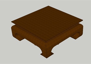 某中式家具方形矮桌SU(草图大师)模型