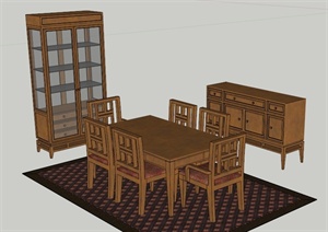 设计素材之桌凳、柜子设计SU(草图大师)模型
