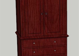 某古典中式家具衣柜模型SU(草图大师)格式
