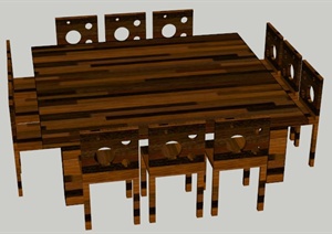设计素材之现代桌椅设计SU(草图大师)模型1
