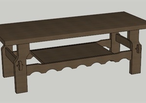 设计素材之古典中式桌子设计SU(草图大师)模型1