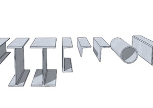四款可回收准型钢和预制混凝土组件模型SU(草图大师)格式
