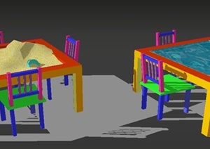 某两个儿童沙盒游乐设施SU(草图大师)模型