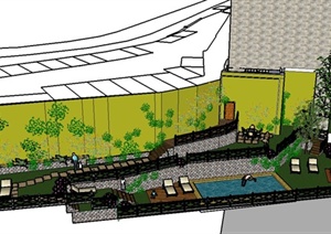 某住宅楼后庭院景观设计SU(草图大师)模型
