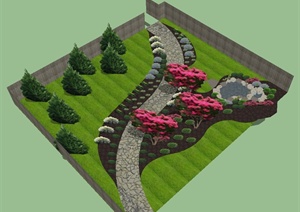 某小花园景观设计SU(草图大师)模型