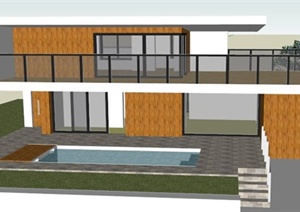 某现代两层住宅设计SU(草图大师)模型
