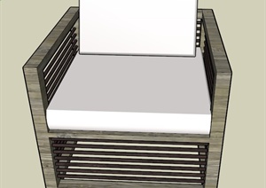 某欧式简易单个沙发SU(草图大师)模型