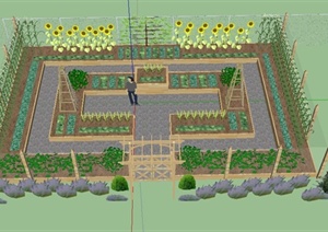 某菜园子景观设计SU(草图大师)模型