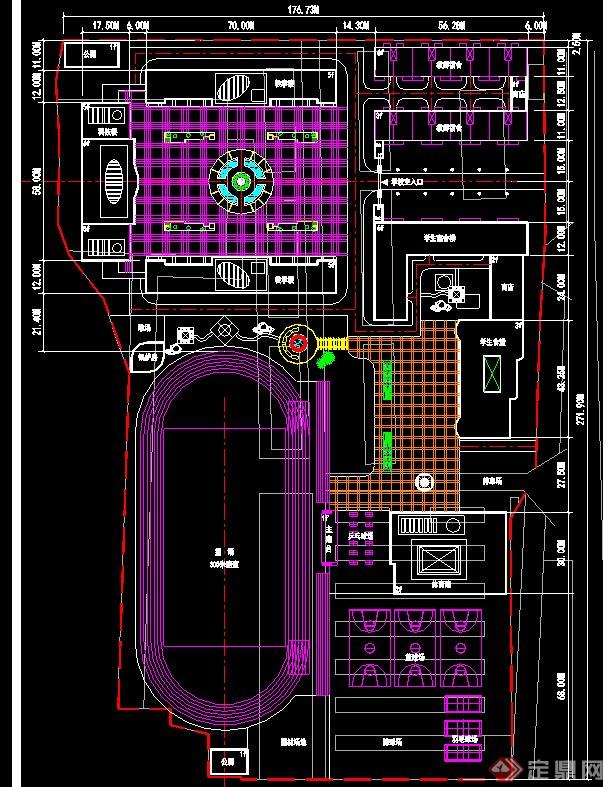 某中学校园规划设计总平面图(1)