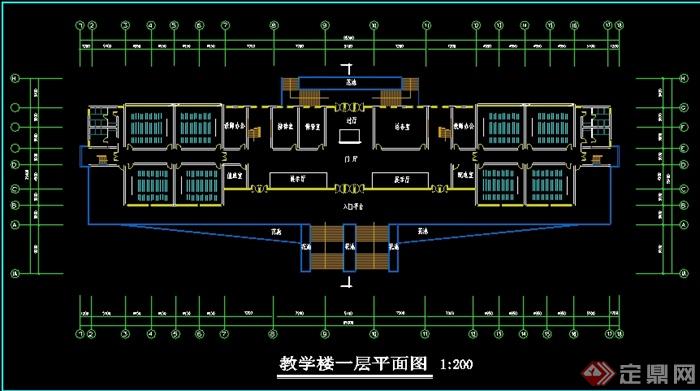 某中學多層教學樓建築設計方案圖紙[原創]