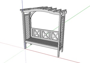 某园林景观坐凳设计SU(草图大师)模型1