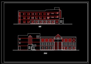 某现代学校教学楼建筑设计方案图（dwg格式）