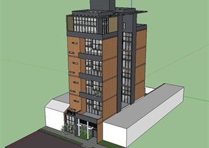某小型住宅楼建筑设计SU(草图大师)模型