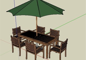 某花园节点桌椅组合SU(草图大师)模型