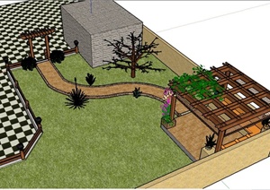某小花园景观设计SU(草图大师)模型1