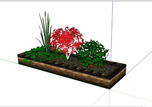 某园林景观花池设计SU(草图大师)模型素材1