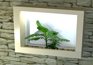 一个植物画框SU(草图大师)模型