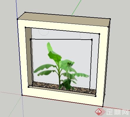 一个植物画框su模型(2)