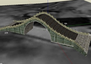 某园林景观桥设计SU(草图大师)模型素材