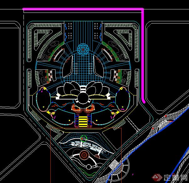 某园林景观中心广场cad图纸参考