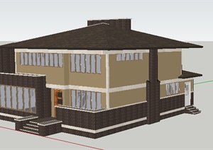 某现代别墅建筑设计SU(草图大师)模型15