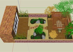 某屋顶花园景观设计SU(草图大师)模型（2）