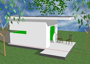 某园林景观公建设计SU(草图大师)模型素材