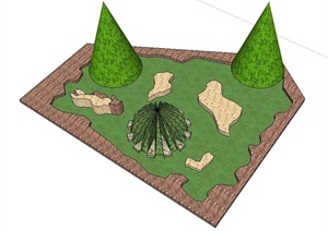 某花园节点景观设计SU(草图大师)模型