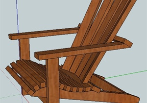 某木块拼接躺椅SU(草图大师)模型