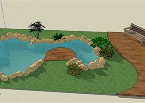 某水体景观设计SU(草图大师)模型