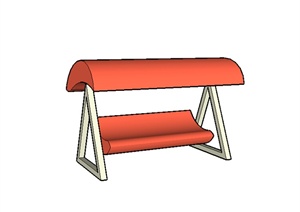 某园林景观室外摇椅SU(草图大师)模型素材