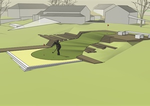 某现代高尔夫球场设计SU(草图大师)模型