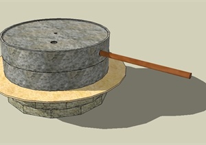 一个石磨 sketchup模型