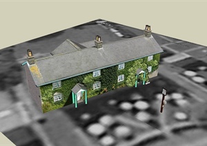 某美式乡村住宅建筑设计SU(草图大师)模型