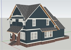 某欧式住宅别墅建筑设计方案SU(草图大师) 模型