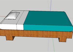 某木屐形床设计SU(草图大师)模型