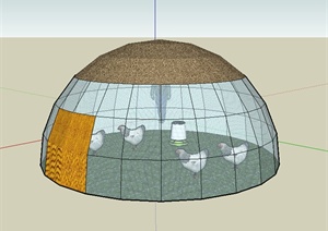 某室外动物温室设计SU(草图大师)模型