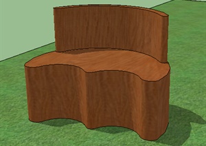 园林景观之木座椅设计SU(草图大师)模型