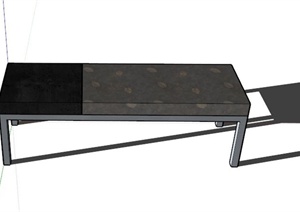 某现代长方形坐凳设计SU(草图大师)模型
