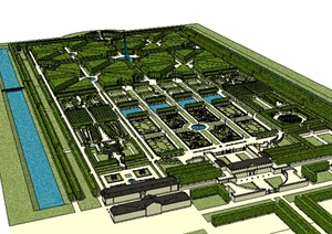 园林景观之绿篱迷宫景观设计SU(草图大师)模型