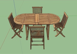 某古典室内桌椅设计SU(草图大师)模型