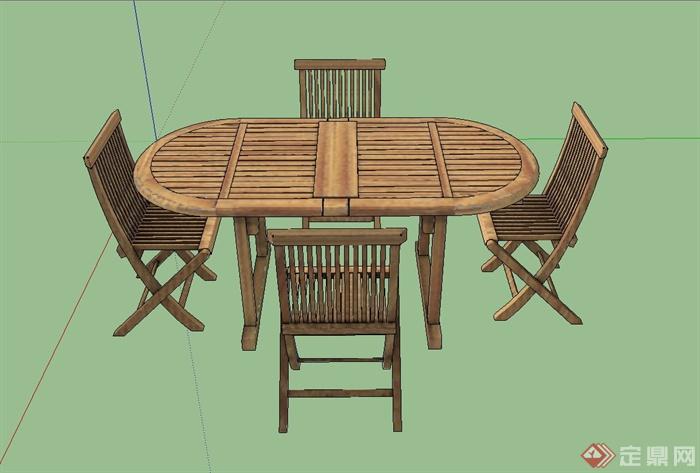 某古典室内桌椅设计SU模型(1)